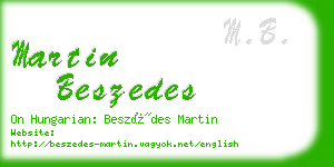 martin beszedes business card